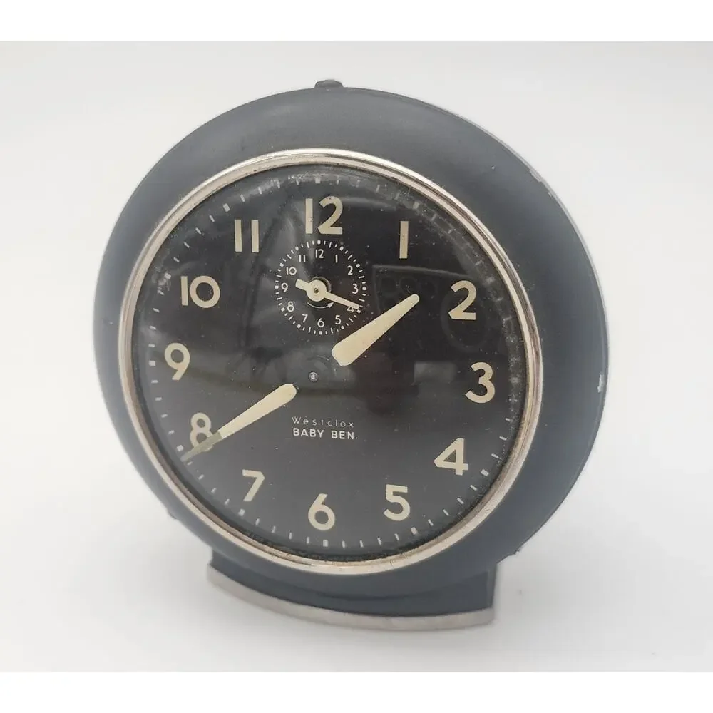 1940's- 50's Westclox Baby Ben Wind-up Alarm Clock Art Deco Westclox Baby-Ben
